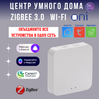 Центр Умного дома Zigbee 3.0, Wi-Fi, шлюз с Алиса, Маруся, Сбер