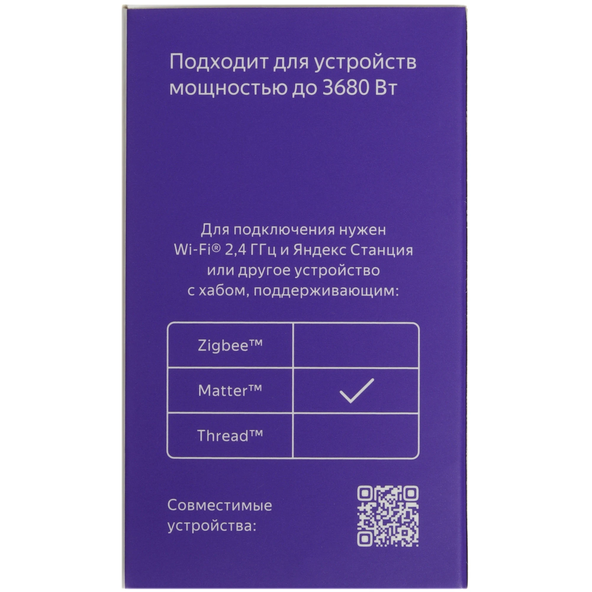 Розетка умная Matter Яндекс черная YNDX-00540BLK