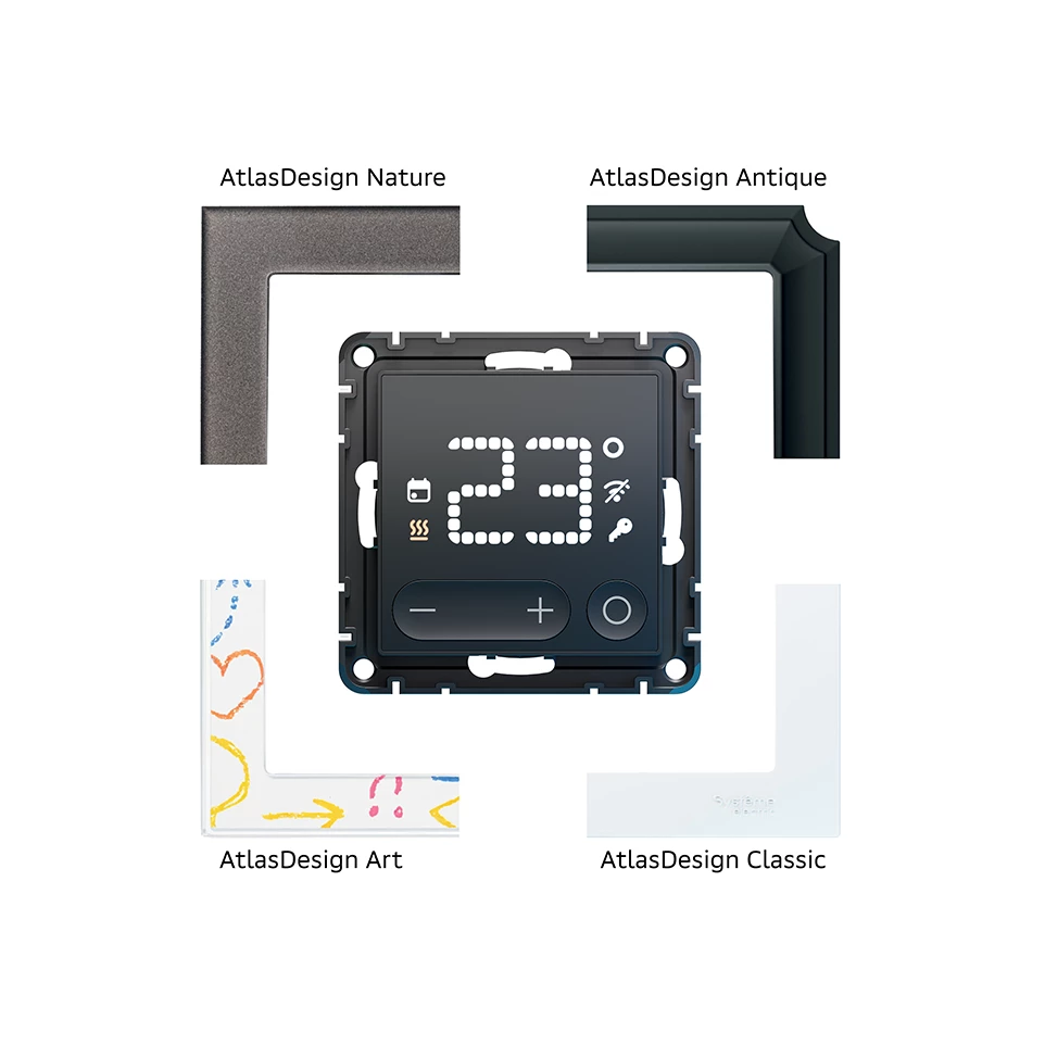 ATLASDESIGN SMART Zigbee терморегулятор черный ATN001038Z Systeme Electric
