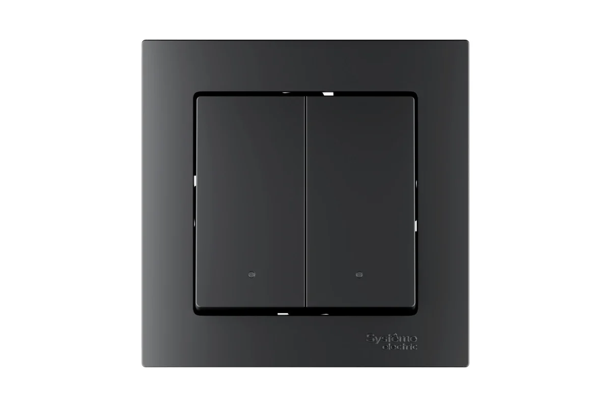 ATLASDESIGN SMART Zigbee выключатель 2-кл ATN001053Z Systeme Electric карбон