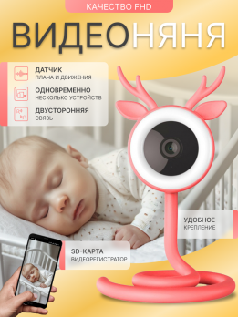 Видеоняня беспроводная Wi-Fi 3Мп c обнаружением плача и движения