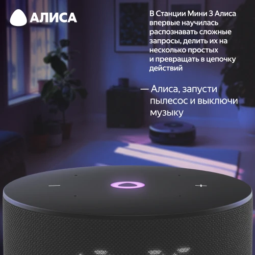 Колонка умная Яндекс Станция Мини 3 с Алисой на YaGPT черная