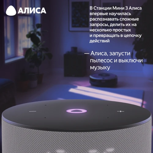 Колонка умная Яндекс Станция Мини 3 с Алисой на YaGPT серая